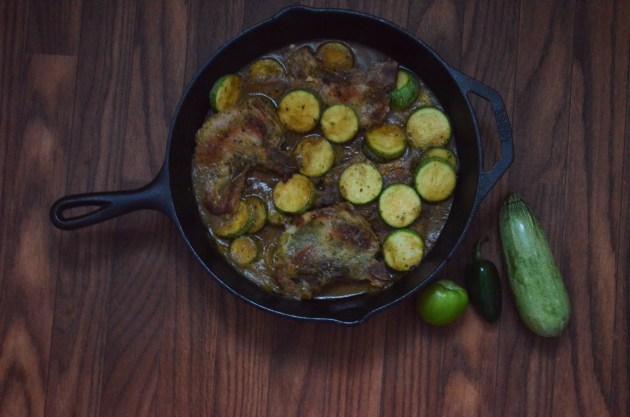 Pork Chops and Zucchini in Salsa Verde